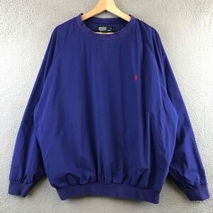 Vintage Polo Ralph Lauren Men's Pullover Jacket Blue Long Sleeve Embroidered L